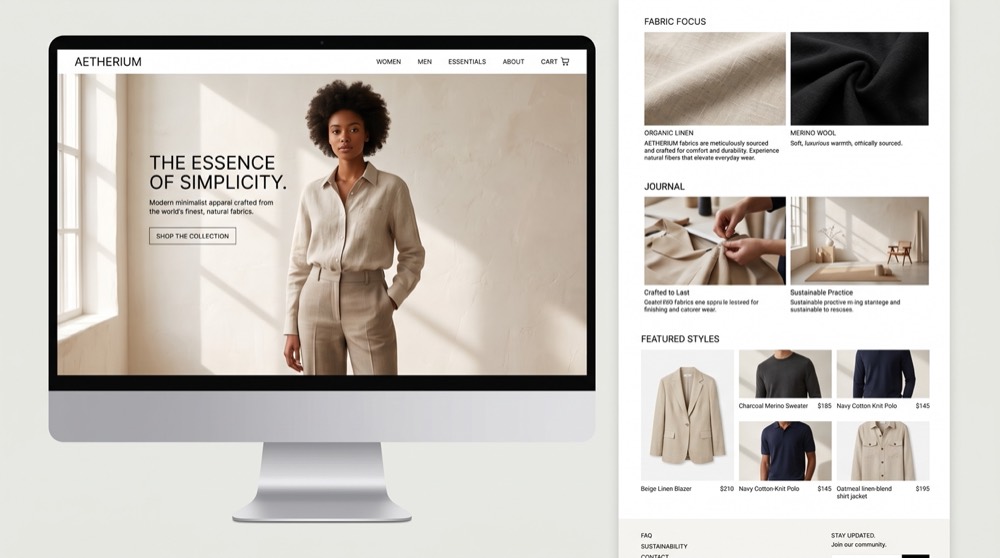 AETHERIUM — tienda de moda minimalista